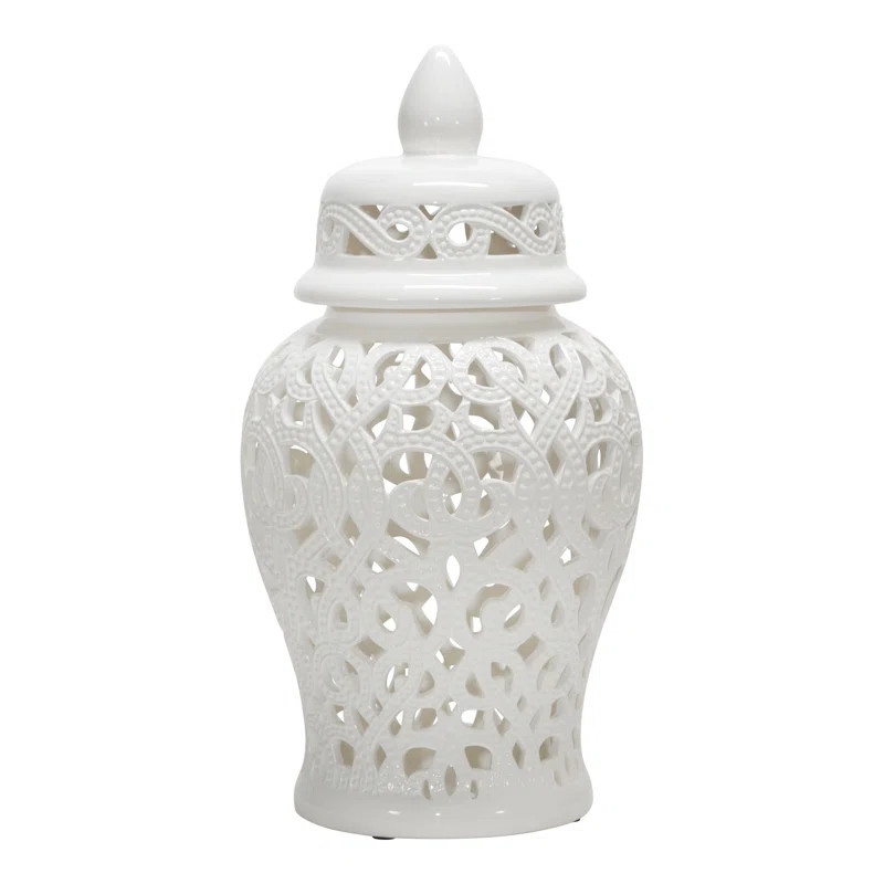 Merriwa White 18.11'' Indoor / Outdoor Ceramic Jar | Wayfair North America