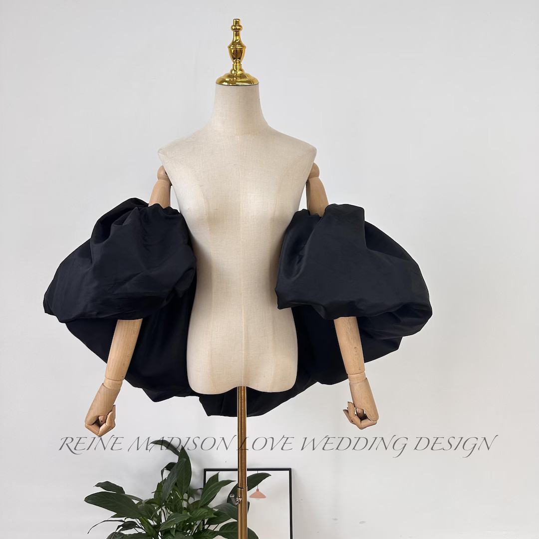 Dramatic Black Wrap With Sleeves, Minimalist Black Wedding Shawl Wraps,backless Wedding Cape With... | Etsy (US)