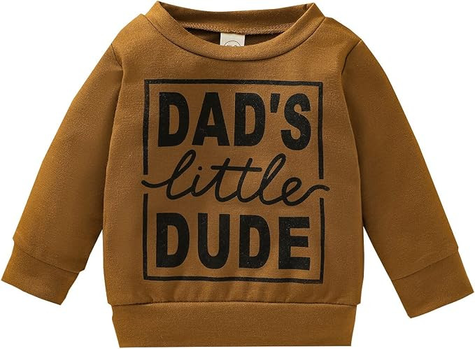 Newborn Infant Baby Boys Pullover Dad's Little Dude Sweatshirt Long Sleeve Casual Sweater Fall Cl... | Amazon (US)