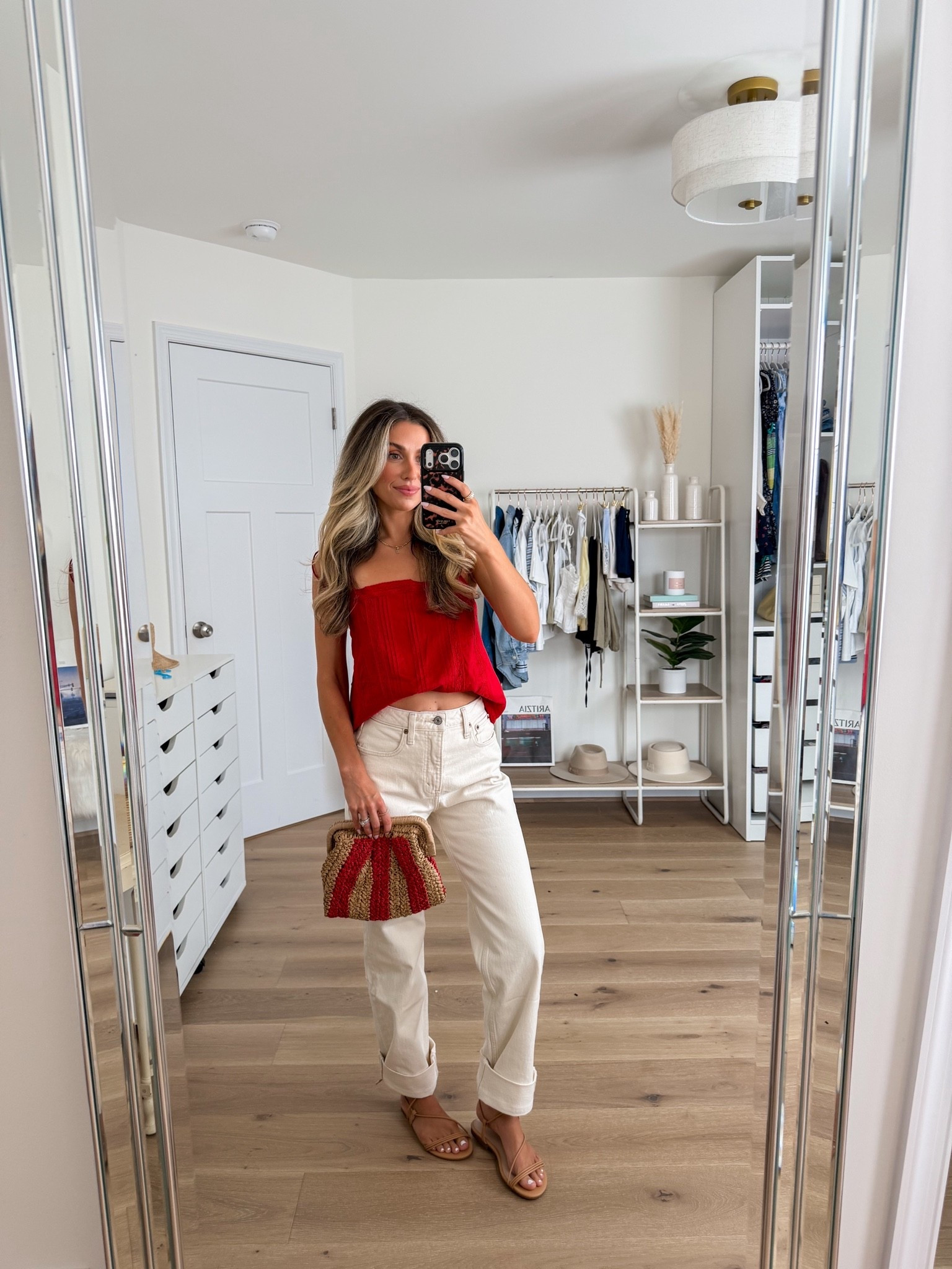 Elevated casual summer outfit 
+ top: xxs
+ 90s relaxed jeans: 24 short in curve love 
+ sandals: true to size

#LTKgrwm #LTKPetite #LTKootd
