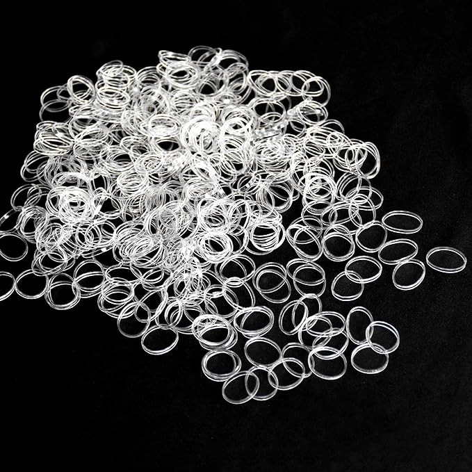 Mini Rubber Bands, 400pcs Clear Elastic Bands, Soft Hair Elastics Ties for Kids, Braids, Wedding ... | Amazon (US)