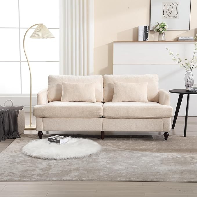 Sofa,68” Comfy Sofa Couch with Extra Deep Seats, Chenille Loveseat Comfy Small couches for Smal... | Amazon (US)