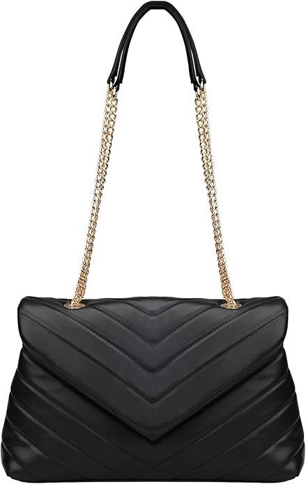 Quilted Shoulder Bag for Women Fashion Crossbody Bags with Convertible Lightweight Adjustable Cha... | Amazon (US)