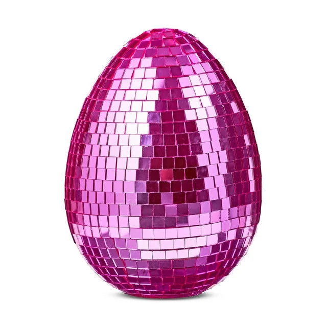 Easter Pink Disco Egg Tabletop Decor, 6 in, by Way To Celebrate - Walmart.com | Walmart (US)