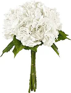 Yatim 21In White Artificial Hydrangea Flowers 5 Pcs Fake Hydrangea Silk Flowers for Wedding Cente... | Amazon (US)