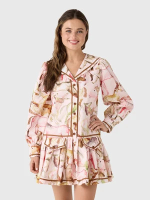 Farm Rio Women's Equestrian Long Sleeve Mini Dress | Saint Bernard