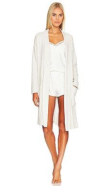 Barefoot Dreams CozyChic Lite Ribbed Robe in Silver & Pearl from Revolve.com | Revolve Clothing (Global)
