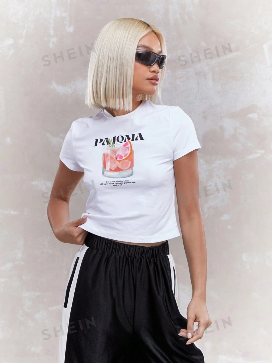 MISSGUIDED Front Print Crop T-Shirt | SHEIN