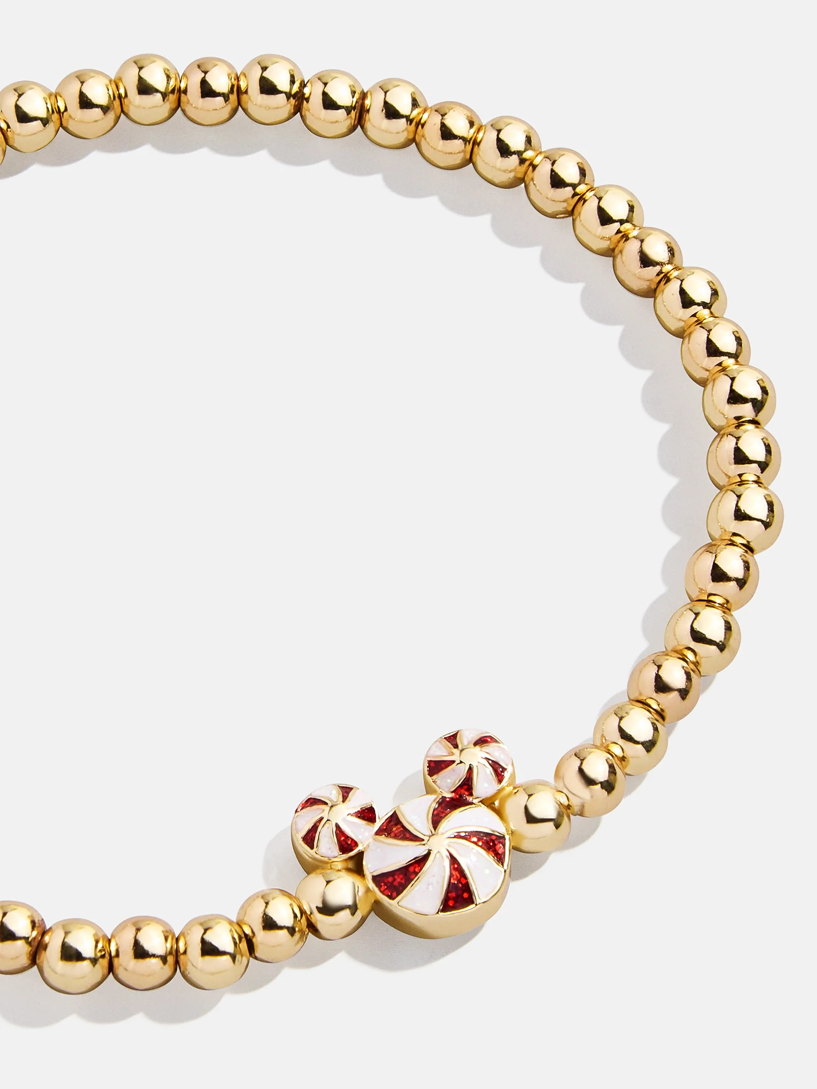 Disney Mickey Mouse Christmas Candy Cane Pisa Bracelet - Mickey Mouse Candy Cane | BaubleBar (US)