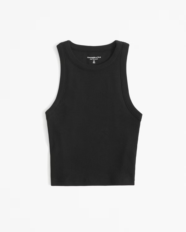 Women's Essential High-Neck Rib Tank | Women's Tops | Abercrombie.com | Abercrombie & Fitch (US)