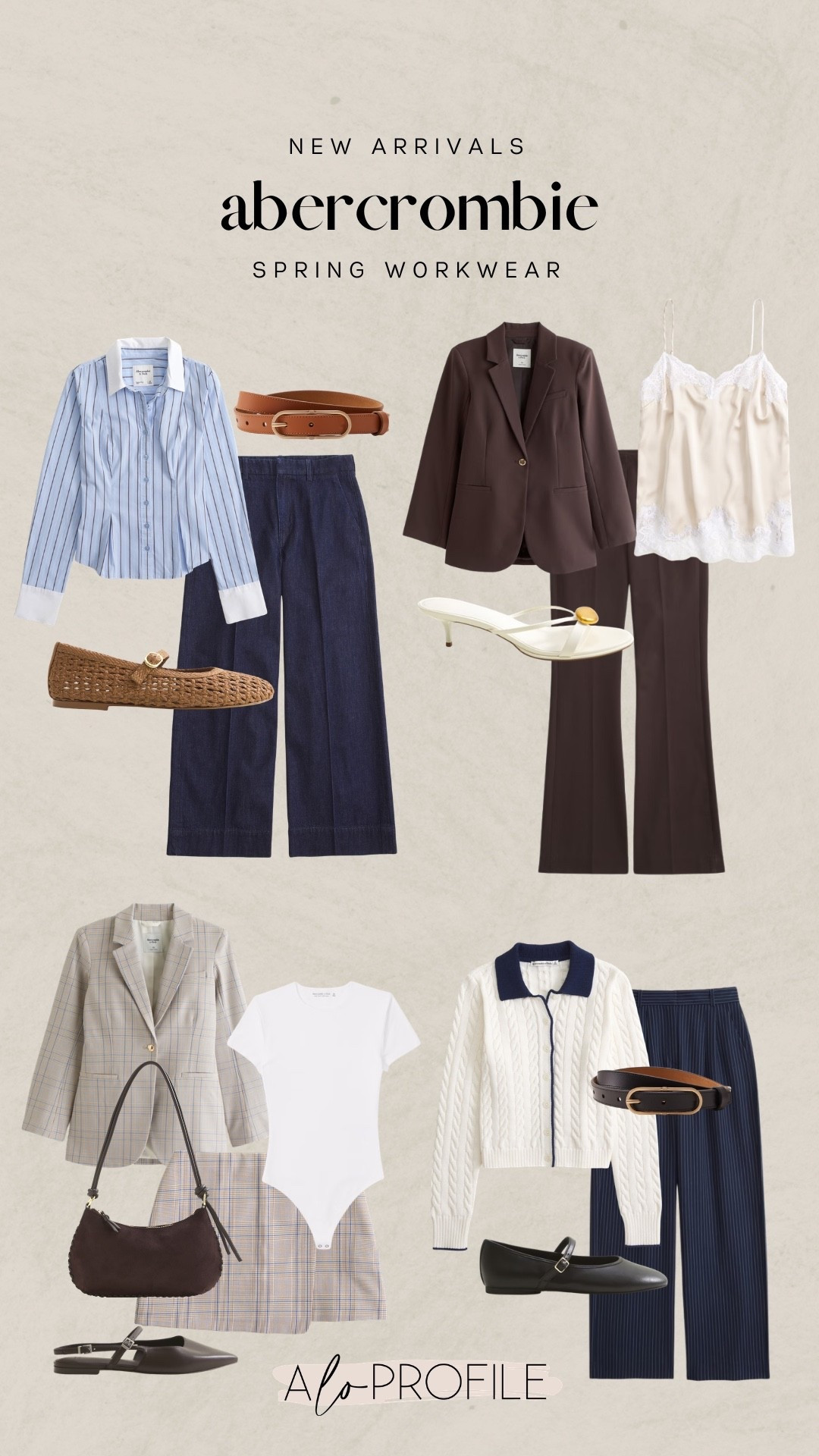 Spring Workwear via Abercrombie // spring outfit, spring style, spring wardrobe, work outfits, outfits for work, spring fashion, neutral spring outfit, spring office wear