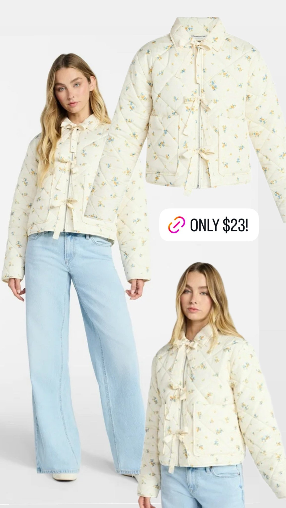 Walmart floral quilted jacket with bows! 

#LTKFindsUnder50 #LTKmomlife