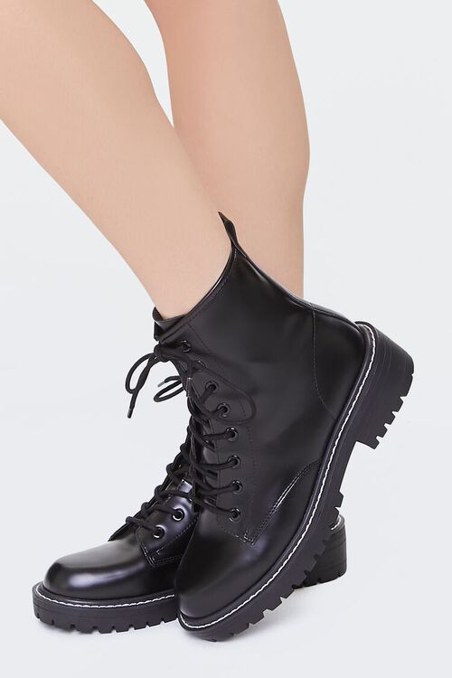 Faux Leather Combat Boots | Forever 21 (US)