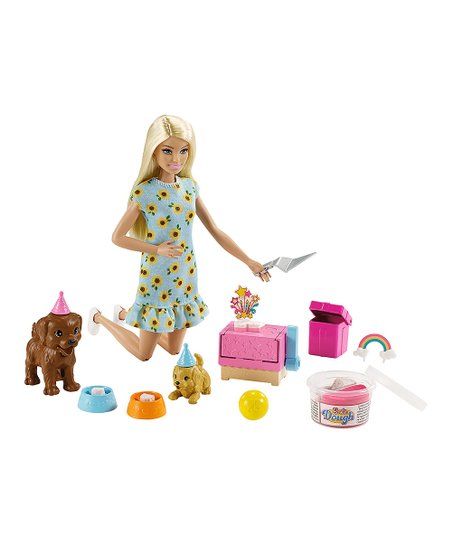 Barbie® Puppy Party Blonde Hair Doll Set | Zulily