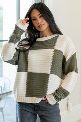 Jayda Sweater | Cream + Olive | Baltic Born