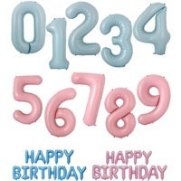 40In Numbers Foil Balloon 16In Happy Birthday Backdrop Banner Party Decoration Macaron Color Blue/Pink | Etsy (US)