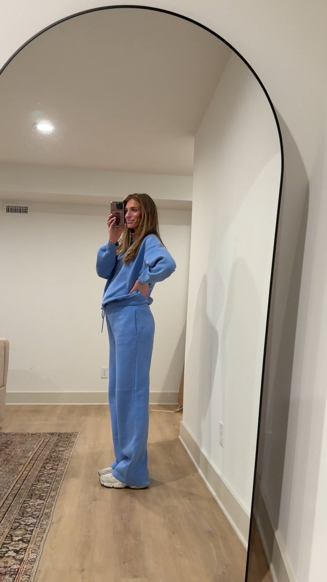 Wore this lounge set to a chill girls night! I have this in a handful of colors. One of my faves! Wearing a medium tall in the sweatpants and a medium in the sweatshirt

#LTKTravel #LTKdayinmylife #LTKootd