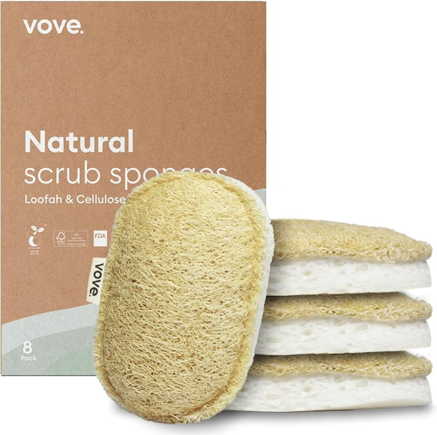 | Premium Natural Kitchen Sponge | Non Scratch | Long Lasting | waste Free | Compostable Sponge K... | Amazon (US)