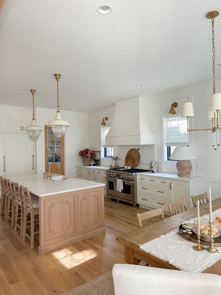 Light and bright kitchen style decorated with beautiful faux florals from pottery barn, a textured table side lamp, and woodtones! 

Kitchen finds, pottery barn style, light and airy, kitchen inspo, lighting details, gold details, shop the look

#LTKSeasonal #LTKhome #LTKsalealert