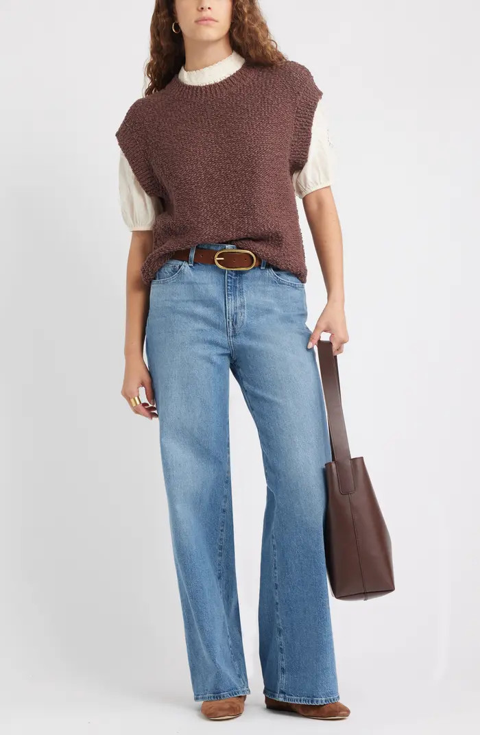 Slub Cotton Cap Sleeve Sweater | Nordstrom