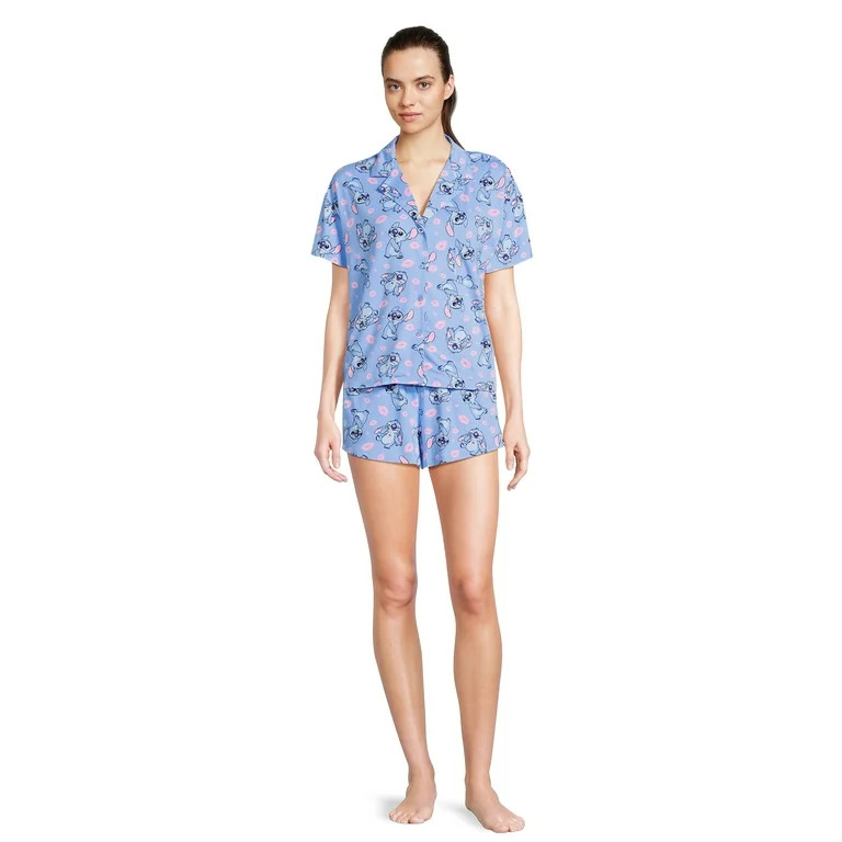 Disney Stitch Women's Valentine's Day Pajama Set, 2-Piece, Sizes XS-3X | Walmart (US)