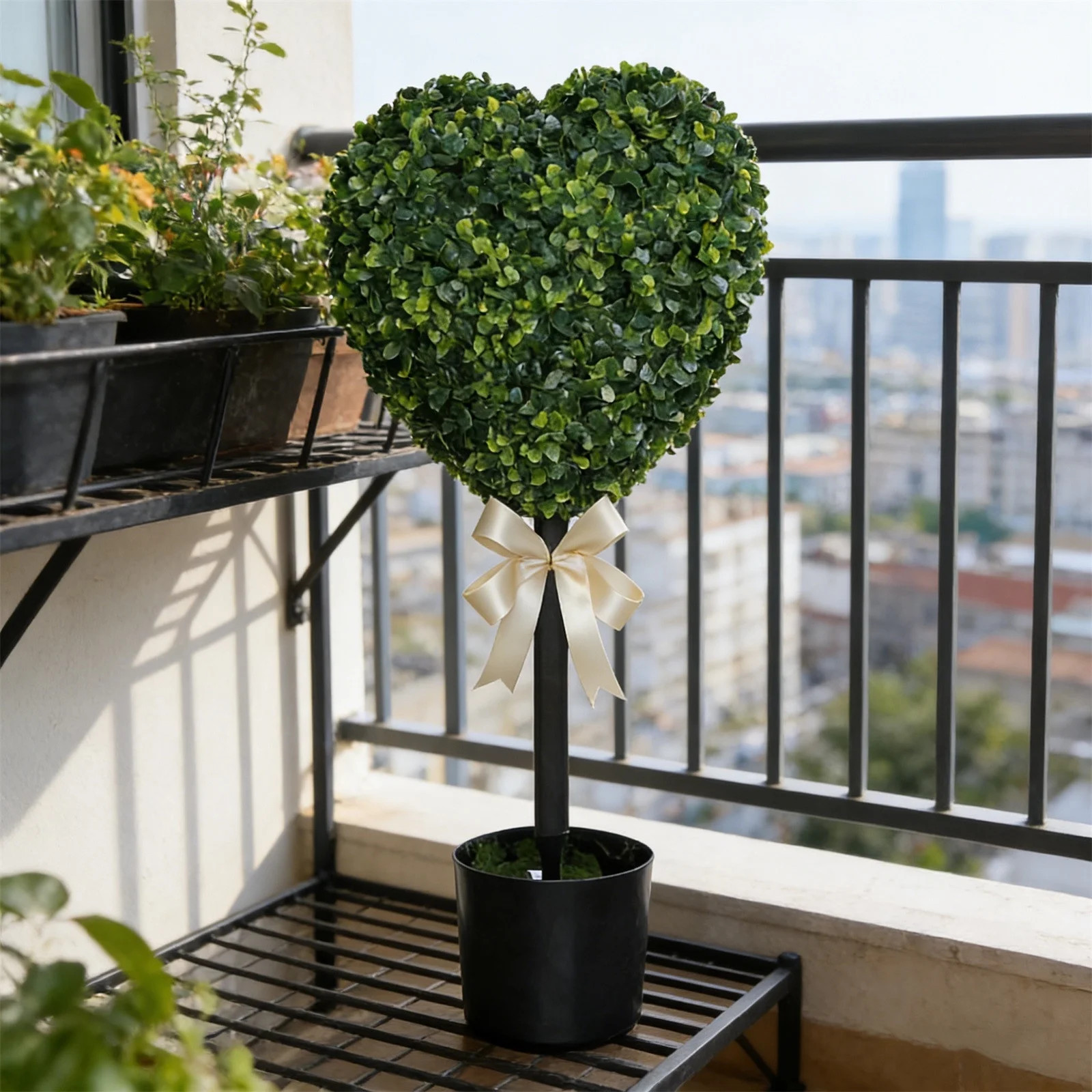 RKSTN Artificial Boxwood Heart with Bow Topiary, Valentine's Day Heart Shaped Topiary Trees, Faux... | Walmart (US)