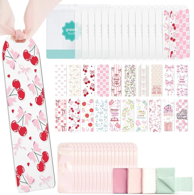 6x2” Acrylic Bookmark Blanks- 20 Pieces Bookmark Making Kit with 20 UV DTF Stickers About Bow T... | Amazon (US)