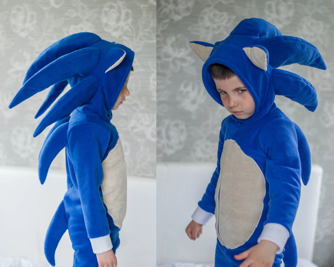Blue Hedgehog costume Kids Toddler Halloween  Cosplay Jumpsuit Outfit Birthday party Gift idea Ch... | Etsy (US)