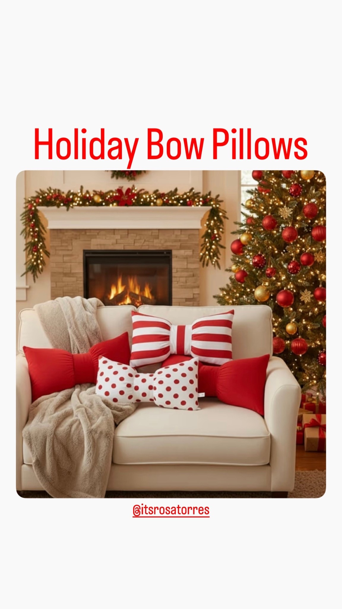Velvet Red Bow Pillow 12 x 20 Inch Soft Plush Throw Bowknot Pillows. style them around the house. 

#LTKHoliday #LTKHome #LTKCyberWeek