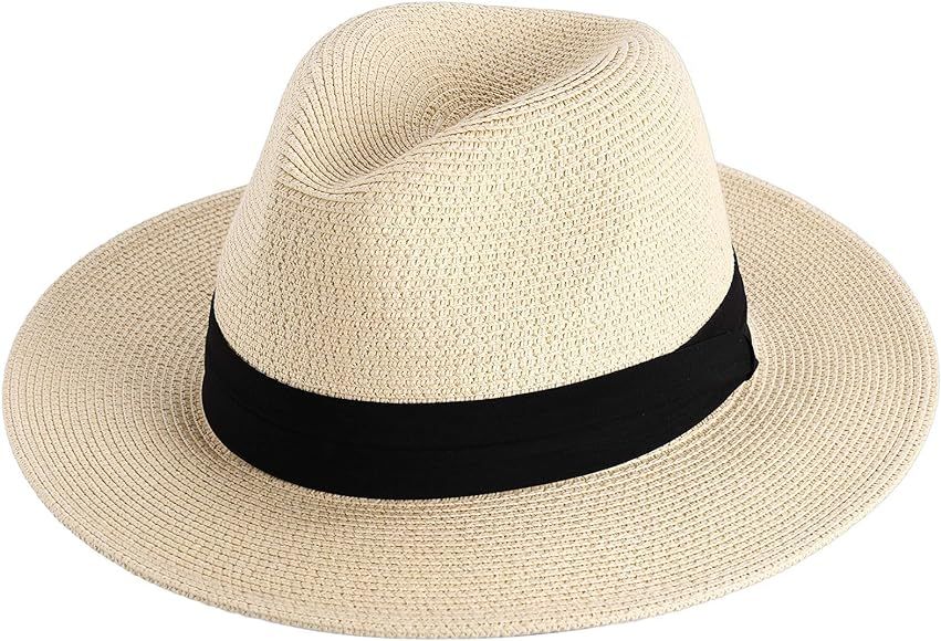 FURTALK Sun Hats for Women Men, Adjustable Summer Panama Fedora Wide Brim Hat UV UPF 50+,Foldable... | Amazon (UK)