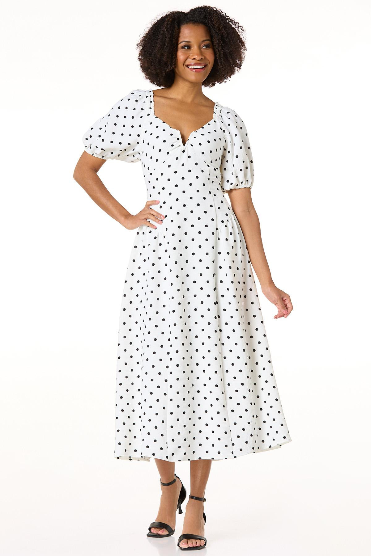 Black White Polka Dot Dress | Cato Fashions