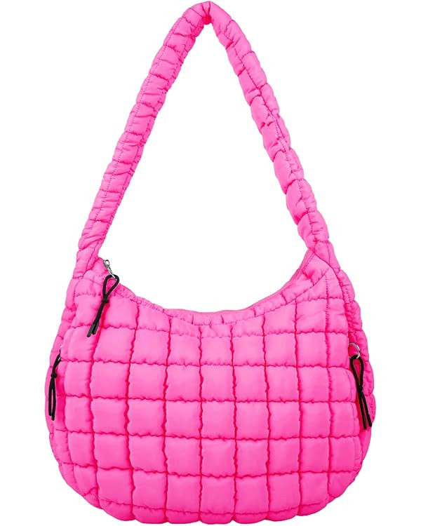 Quilted Puffer Crossbody Bag for Women Large Quilted Tote Bag Padding Shoulder Bag Lightweight Ho... | Amazon (US)