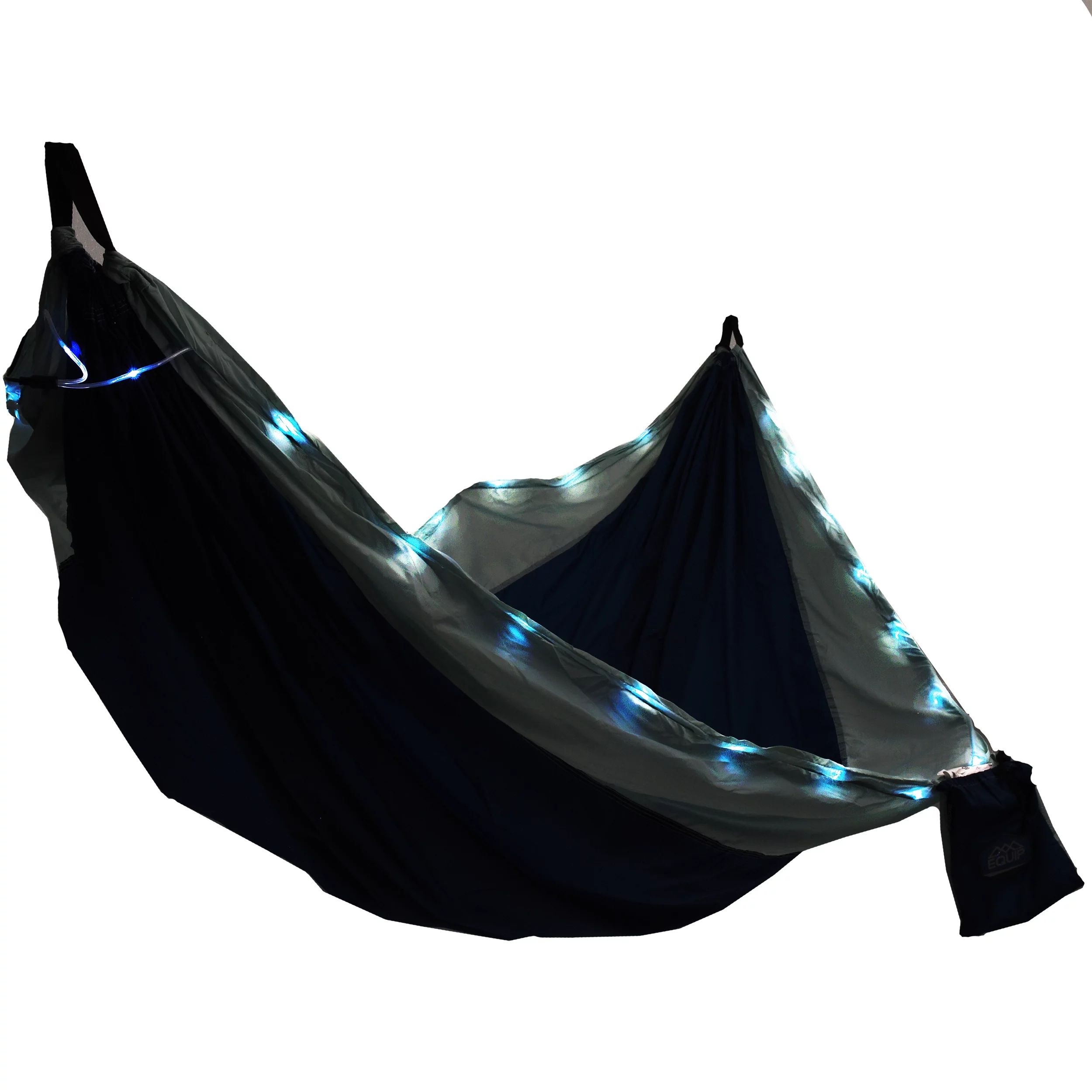 Equip Illuminated Nylon Portable Camping Travel Hammock, 2 Person, Blue & Dark Blue, Size 124" L ... | Walmart (US)