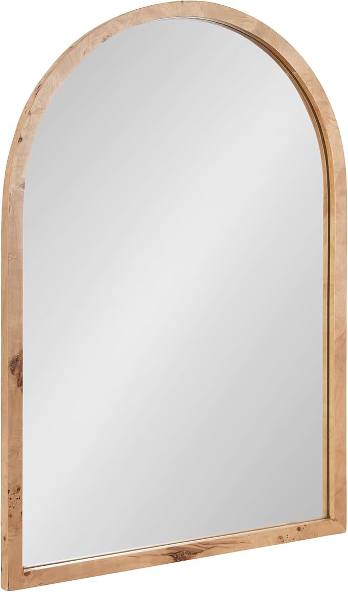 Kate and Laurel Burlock Modern Burlwood Arched Mirror, 22 x 32, Natural Wood, Transitional Arch M... | Amazon (US)