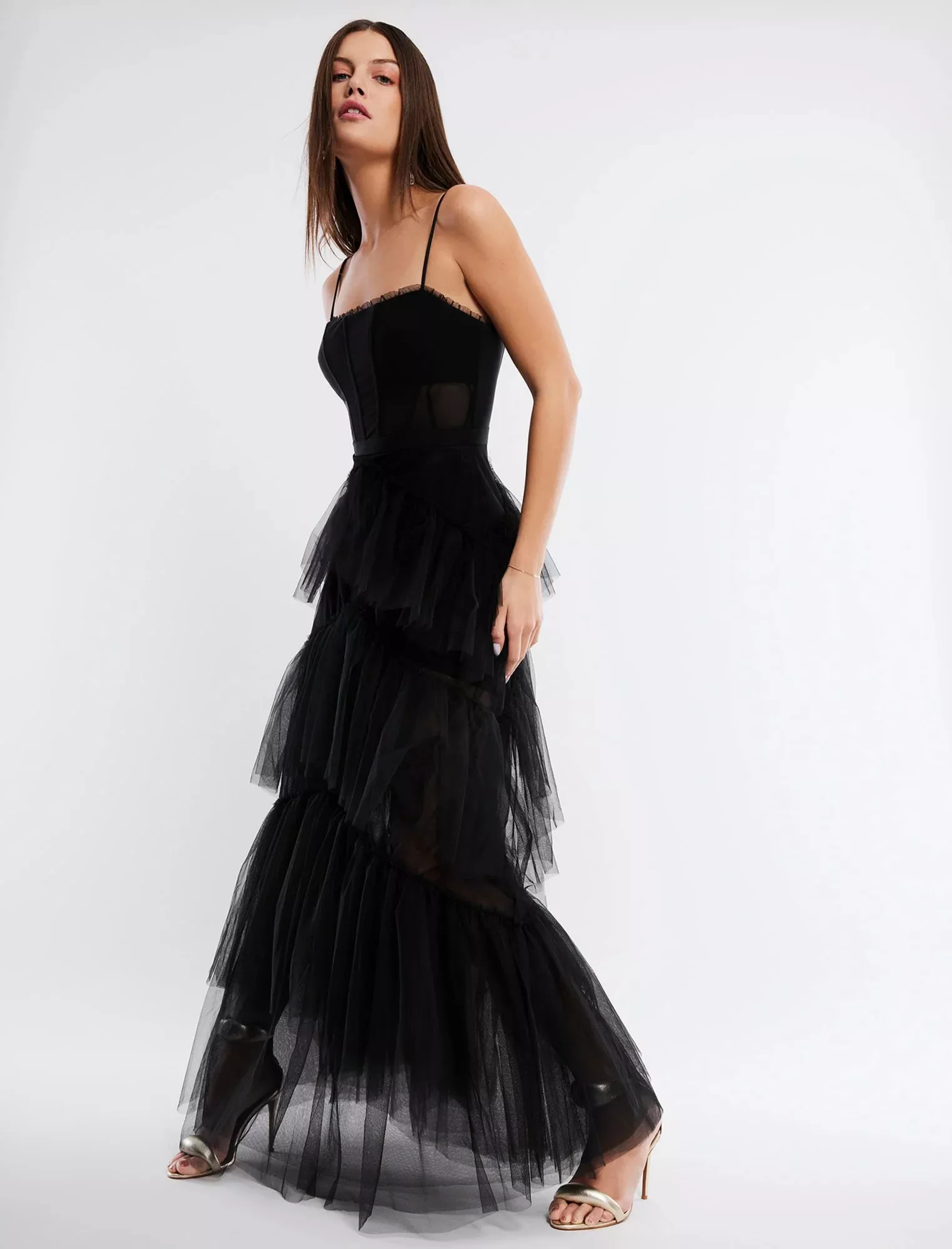 Corset Tulle Gown in Black curated on LTK