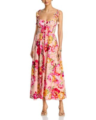 Aqua Floral Corset Midi Dress - Exclusive | Bloomingdale's (US)