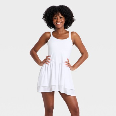Women's Active Knit Layered Dress - All In Motion™ White XXL | Target