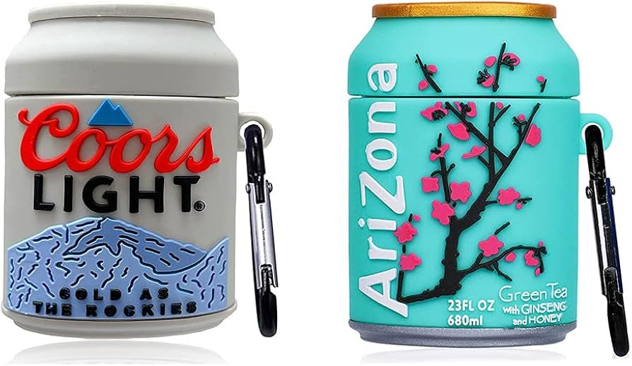 （2 Pack） Cool Cool Shop for AirPods 1&2 Case, Protective Silicone Cover with Keychain,3D Cute... | Amazon (US)