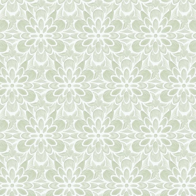 EeeComing Green Peel and Stick Wallpaper Modern Contact Paper Boho Wall Paper Floral Removable Wa... | Amazon (US)