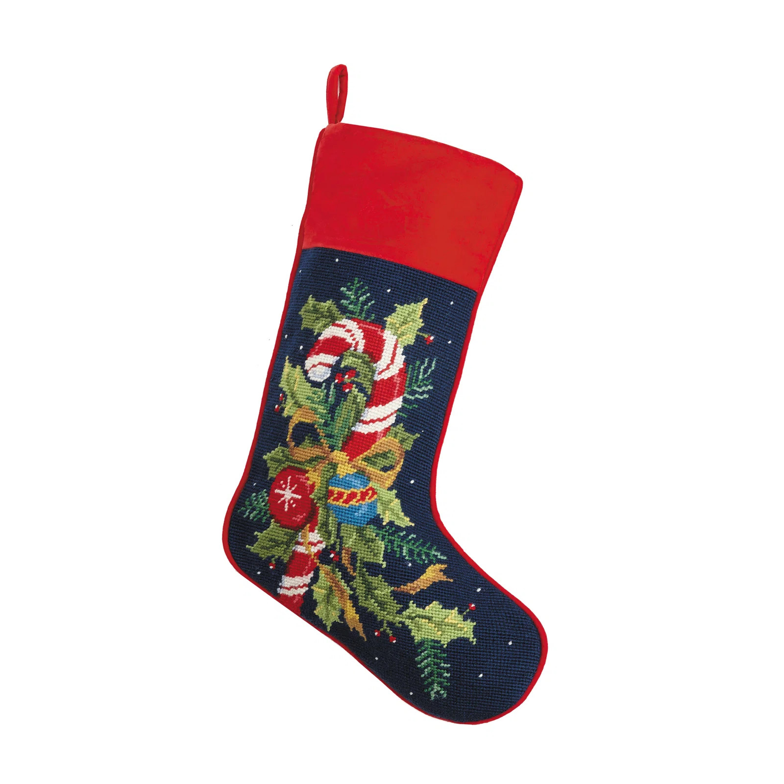 Vermehr Cane Candy Needlepoint Stocking | Wayfair North America