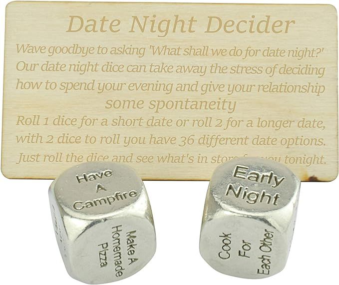 Date Night Dice 2 Metal Dice Gives 36 Possible Date Nights - Great Fun Date Night Idea | Amazon (US)