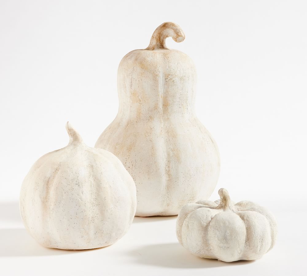 Terra Cotta Pumpkin, Medium, White | Pottery Barn (US)