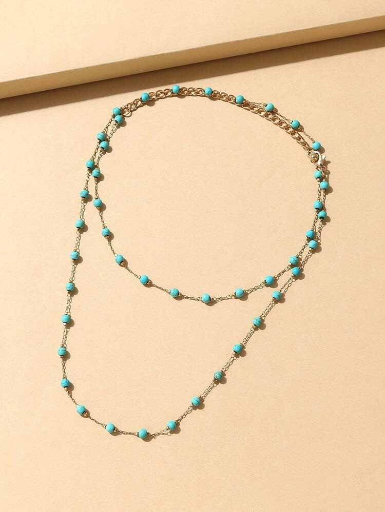 Turquoise Decor Necklace | SHEIN