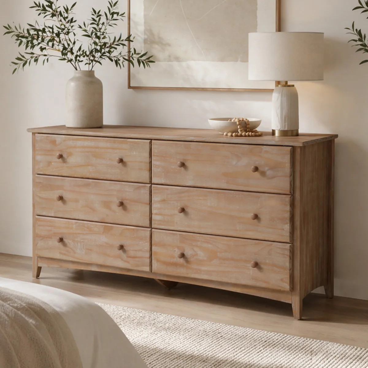 6-drawer Pine Wash Storage Dresser | Wayfair North America