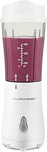 Hamilton Beach Personal Blender for Shakes and Smoothies with 14oz Travel Cup and Lid, White (511... | Amazon (US)
