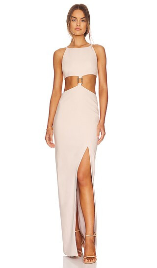 Nella Gown in Cream Tan | Revolve Clothing (Global)