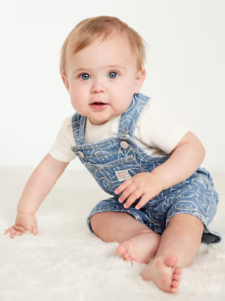 Loose Printed Jean Shortalls for Baby | Old Navy (US)