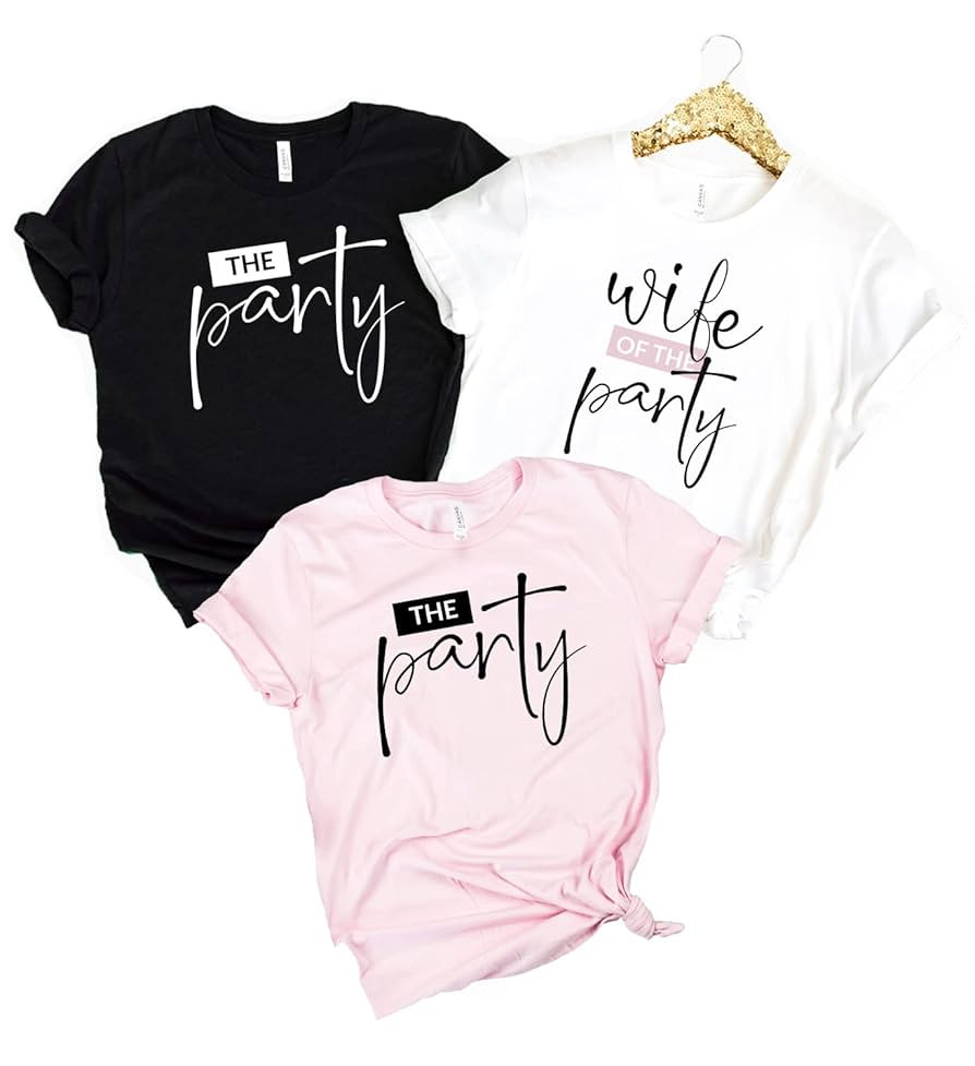 Funny Bachelorette Party Shirts, The Party Shirts, Wife of the Party Shirt for Bride and Bridesma... | Amazon (US)