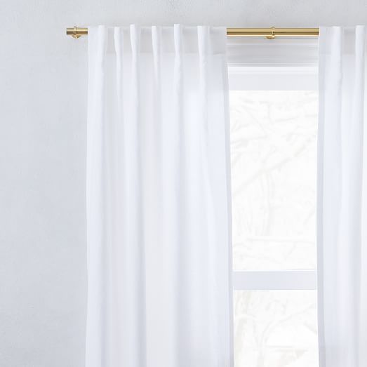 European Flax Linen Curtain - White | West Elm (US)