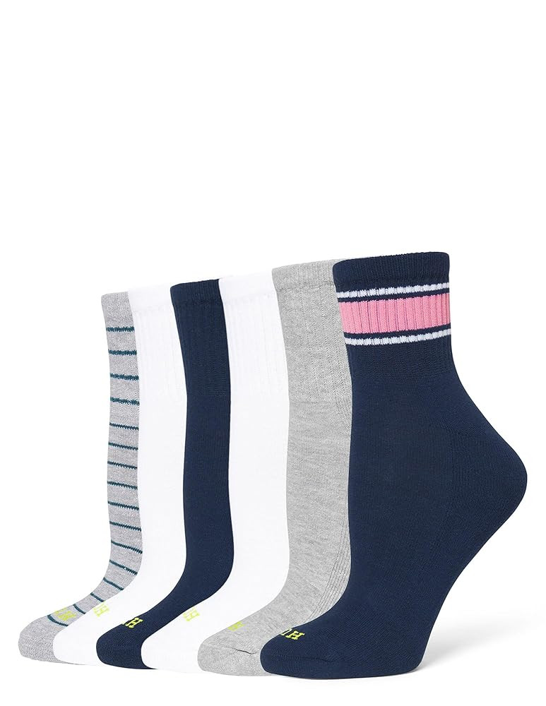 HUE Women's Mini Crew Sock 6 Pair Pack | Amazon (US)